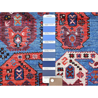 Kazak Wool Hand Knotted Rug Blue 4.3x5.8 -O0613