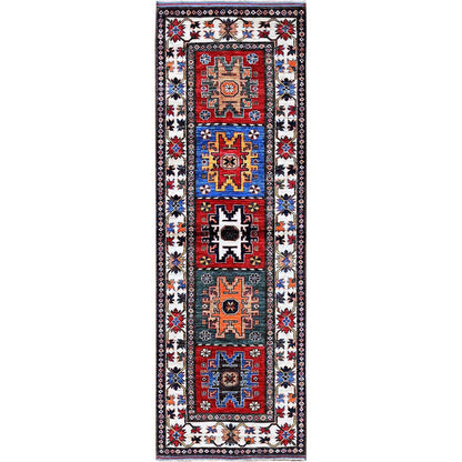 Kazak Wool Hand Knotted Rug Red 2.8x8.2 -O0614