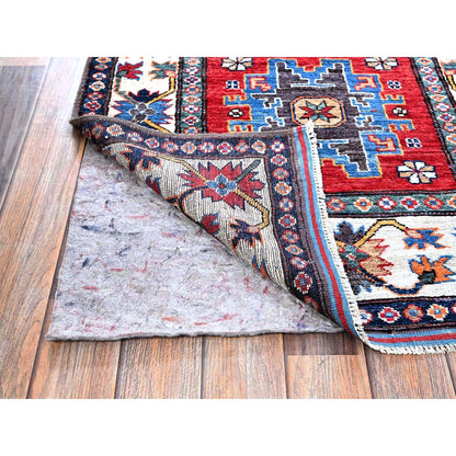 Kazak Wool Hand Knotted Rug Red 2.8x8.2 -O0614