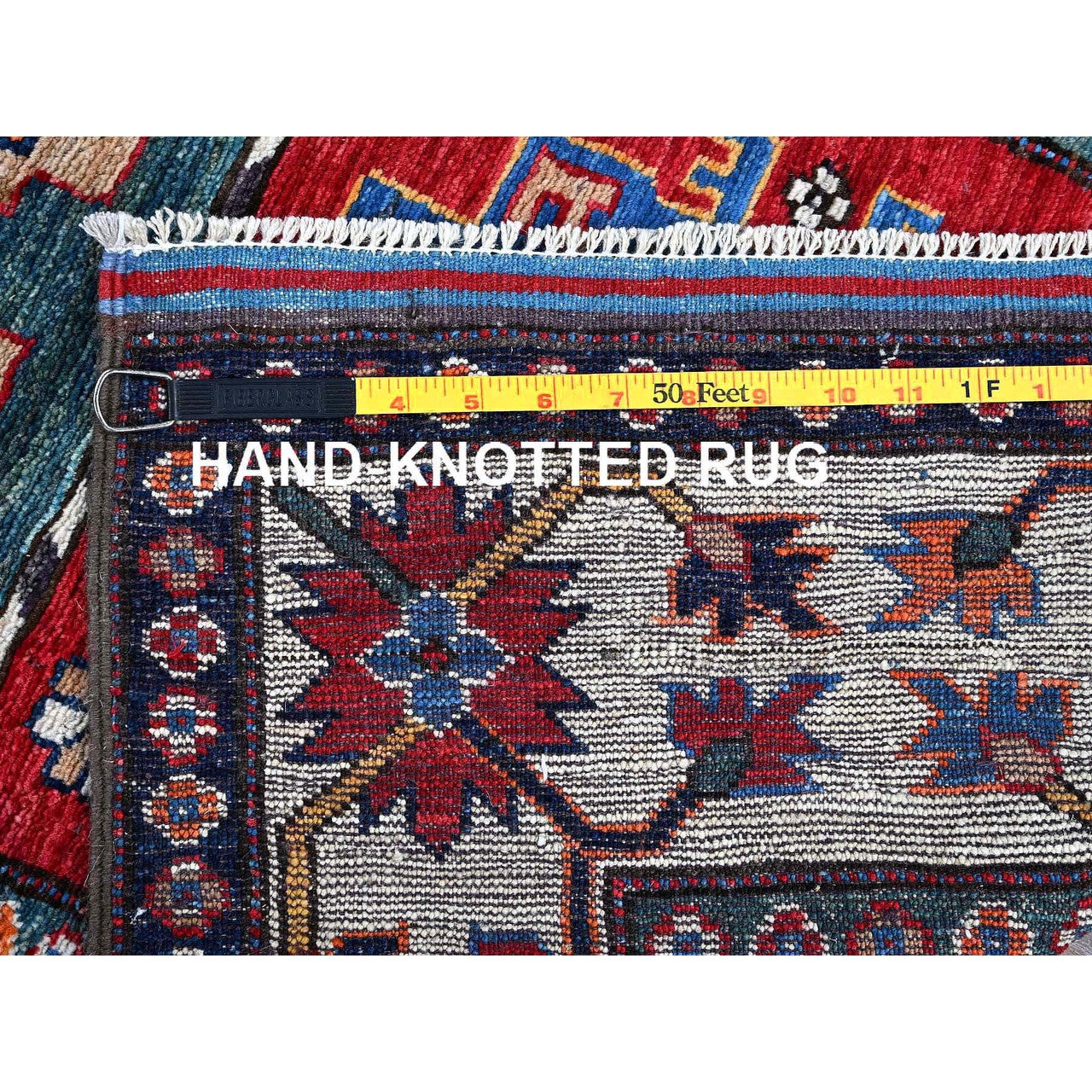 Kazak Wool Hand Knotted Rug Red 2.8x8.2 -O0614
