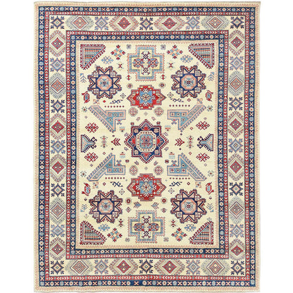 Kazak Wool Hand Knotted Rug Ivory Ivory 9.1X11.7 -O061532