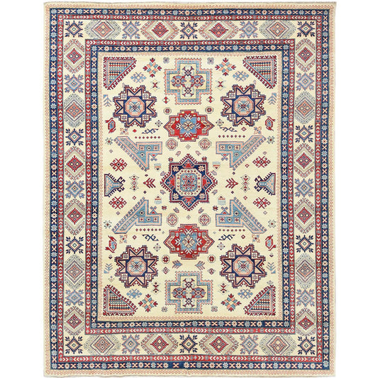 Kazak Wool Hand Knotted Rug Ivory Ivory 9.1X11.7 -O061532