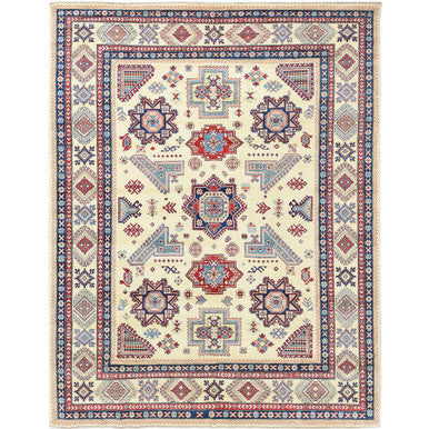 Kazak Wool Hand Knotted Rug Ivory Ivory 9.1X11.7 -O061532