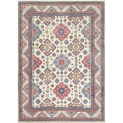 Kazak Wool Hand Knotted Rug Ivory Beige 9.10X13.8 -O061536