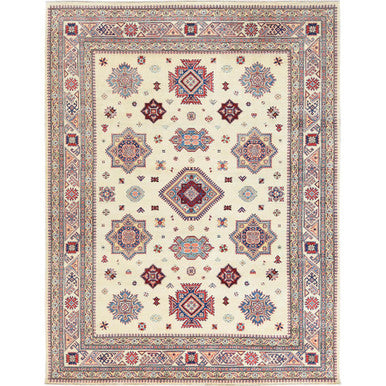 Kazak Wool Hand Knotted Rug Ivory Beige 9.0X11.8 -O061537