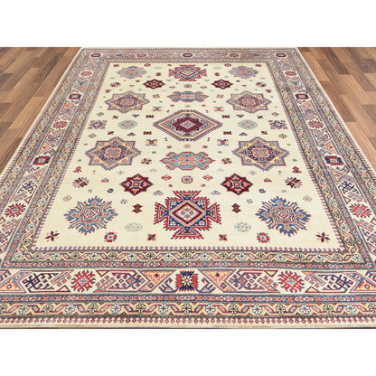Kazak Wool Hand Knotted Rug Ivory Beige 9.0X11.8 -O061537