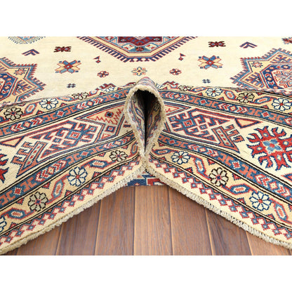 Kazak Wool Hand Knotted Rug Ivory Beige 9.0X11.8 -O061537