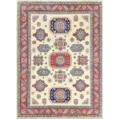 Kazak Wool Hand Knotted Rug Ivory Rich Red 10.0X13.8 -O061538