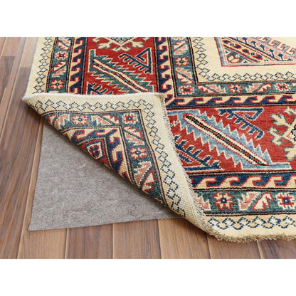Kazak Wool Hand Knotted Rug Ivory Rich Red 10.0X13.8 -O061538