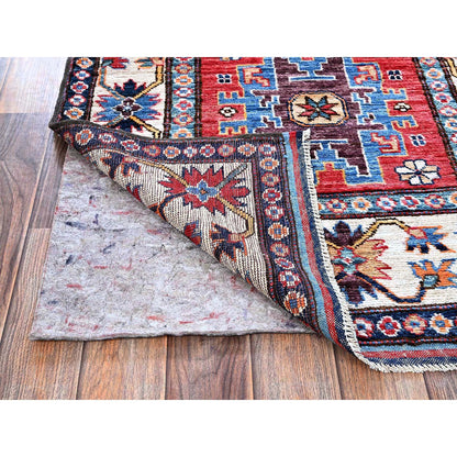 Kazak Wool Hand Knotted Rug Red 2.9x9.8 -O0615