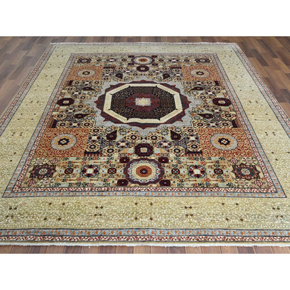 Tribal & Geometric Wool Hand Knotted Rug Green Light Green 8.2X10.0 -O061635