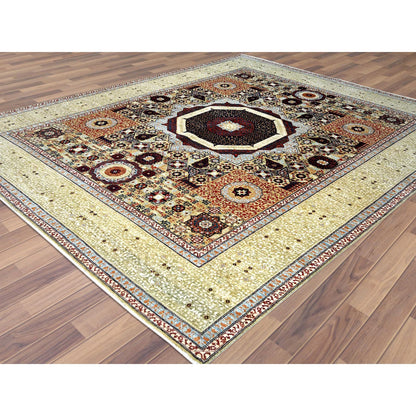 Tribal & Geometric Wool Hand Knotted Rug Green Light Green 8.2X10.0 -O061635