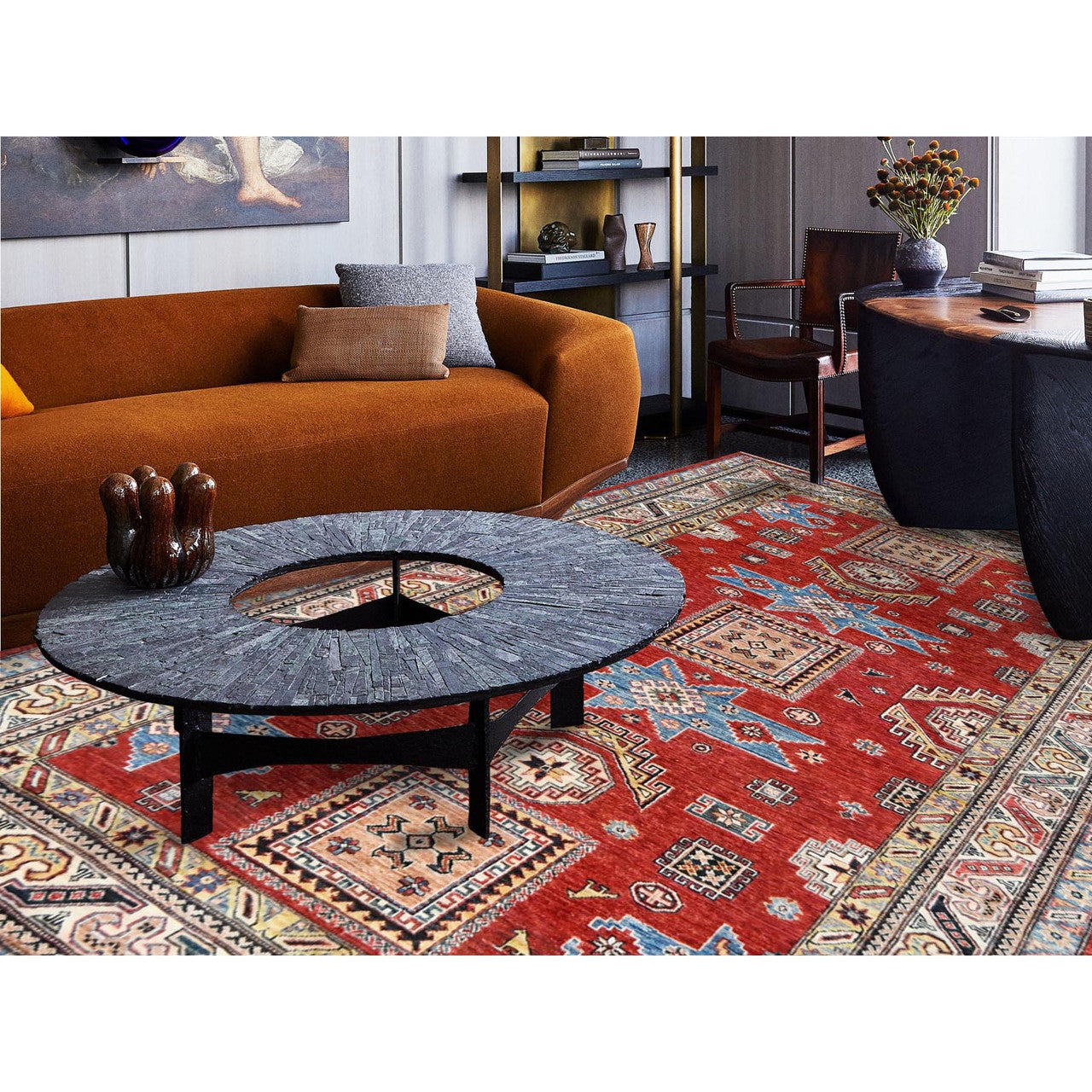 Red 6'0" x 9'0" Kazak Hand knotted Wool Rug - Sku: O061657