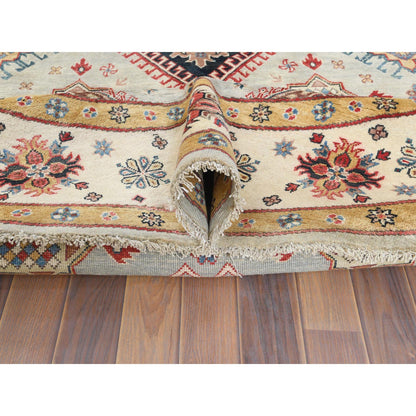 Kazak Wool Hand Knotted Rug Ivory Ivory 7.9X8.0 -O061697
