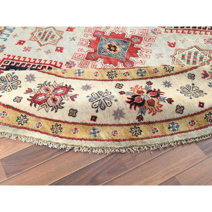 Kazak Wool Hand Knotted Rug Ivory Ivory 7.9X8.0 -O061697