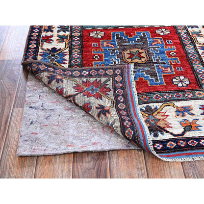 Kazak Wool Hand Knotted Rug Red 2.8x8.3 -O0616