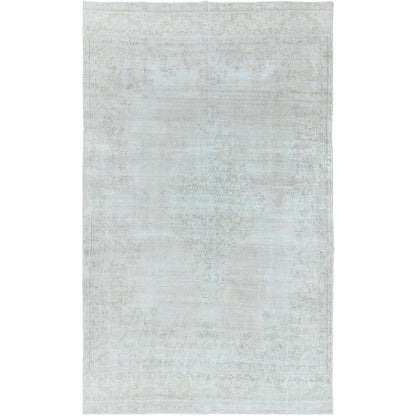 Overdyed & Vintage Worn Wool Hand Knotted Rug Beige Beige 7.6X12.10 -O061724
