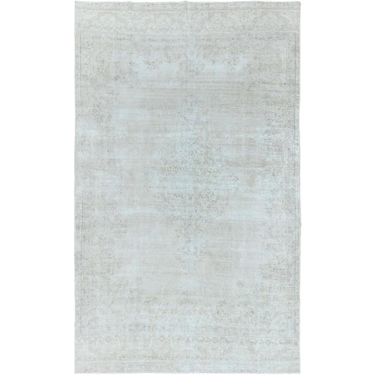 Overdyed & Vintage Worn Wool Hand Knotted Rug Beige Beige 7.6X12.10 -O061724