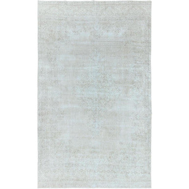 Overdyed & Vintage Worn Wool Hand Knotted Rug Beige Beige 7.6X12.10 -O061724