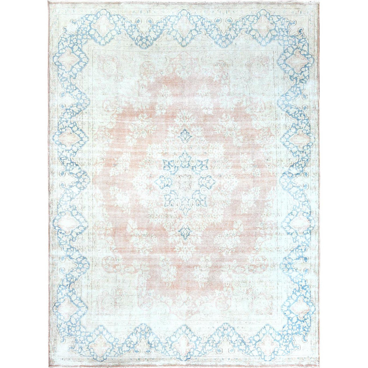 Overdyed & Vintage Worn Wool Hand Knotted Rug Brown Almond Brown 10.1X14.2 -O061725