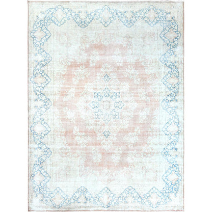 Overdyed & Vintage Worn Wool Hand Knotted Rug Brown Almond Brown 10.1X14.2 -O061725