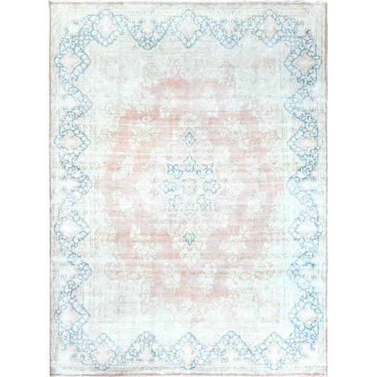 Overdyed & Vintage Worn Wool Hand Knotted Rug Brown Almond Brown 10.1X14.2 -O061725