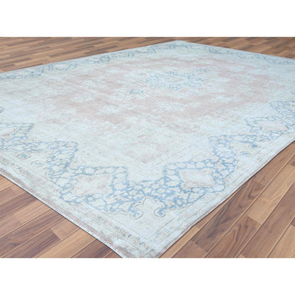Overdyed & Vintage Worn Wool Hand Knotted Rug Brown Almond Brown 10.1X14.2 -O061725