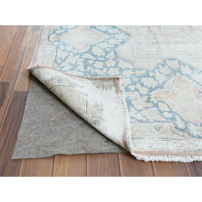 Overdyed & Vintage Worn Wool Hand Knotted Rug Brown Almond Brown 10.1X14.2 -O061725