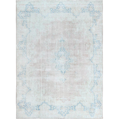 Overdyed & Vintage Worn Wool Hand Knotted Rug Pink Soft Pink 9.9X13.3 -O061735
