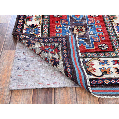 Kazak Wool Hand Knotted Rug Red 2.8x7.7 -O0617