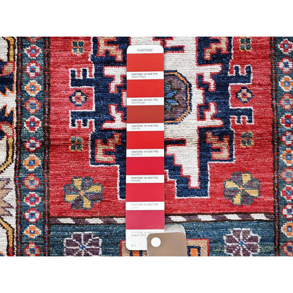 Kazak Wool Hand Knotted Rug Red 2.8x7.7 -O0617