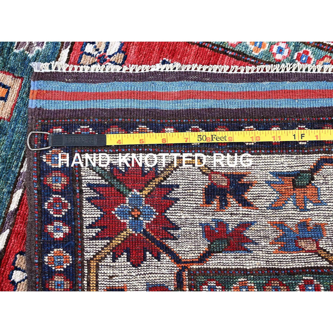 Kazak Wool Hand Knotted Rug Red 2.8x7.7 -O0617