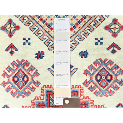 Kazak Wool Hand Knotted Rug Ivory Red 3.0X4.6 -O061808