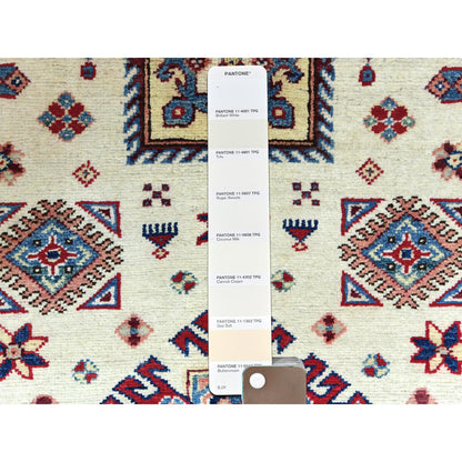 Kazak Wool Hand Knotted Rug Ivory Red 3.0X4.7 -O061809