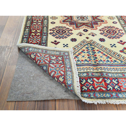 Kazak Wool Hand Knotted Rug Ivory Red 3.0X4.8 -O061810