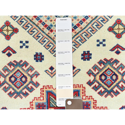 Kazak Wool Hand Knotted Rug Ivory Red 3.0X4.8 -O061810