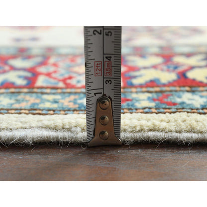 Kazak Wool Hand Knotted Rug Ivory Red 3.0X4.8 -O061810