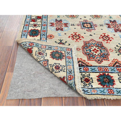 Kazak Wool Hand Knotted Rug Grey Ivory 2.10X19.4 -O061827