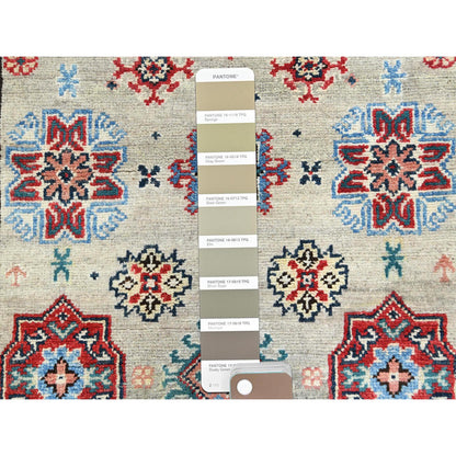 Kazak Wool Hand Knotted Rug Grey Ivory 2.10X19.4 -O061827
