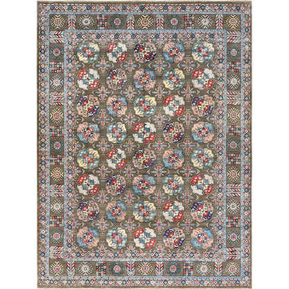 Kazak Wool Hand Knotted Rug Brown Gray 9.7X12.9 -O061830