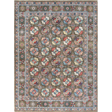 Kazak Wool Hand Knotted Rug Brown Gray 9.7X12.9 -O061830