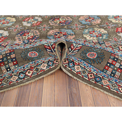 Kazak Wool Hand Knotted Rug Brown Gray 9.7X12.9 -O061830