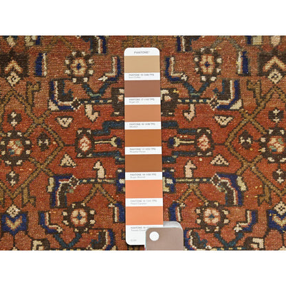 Overdyed & Vintage Worn Wool Hand Knotted Rug Brown Ivory 3.7X9.10 -O061858