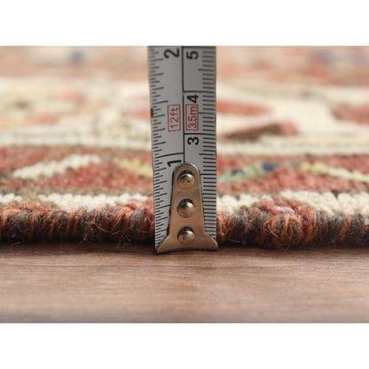 Overdyed & Vintage Worn Wool Hand Knotted Rug Brown Ivory 3.7X9.10 -O061858