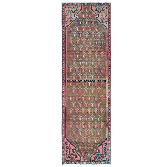 Overdyed & Vintage Worn Wool Hand Knotted Rug Pink Hot Pink 2.8X8.10 -O061884