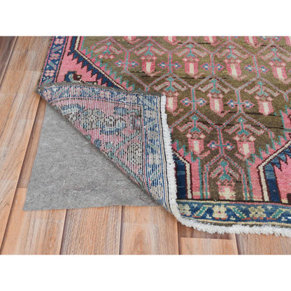 Overdyed & Vintage Worn Wool Hand Knotted Rug Pink Hot Pink 2.8X8.10 -O061884