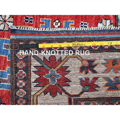 Kazak Wool Hand Knotted Rug Red 2.10x9.8 -O0618