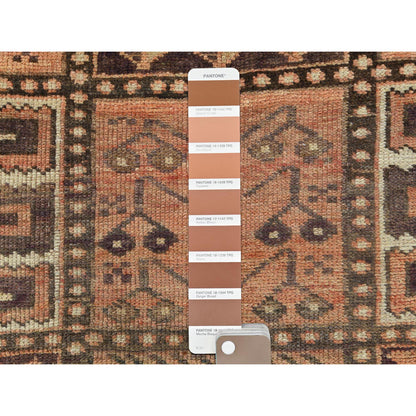 Overdyed & Vintage Worn Wool Hand Knotted Rug Brown Brown 4.9X7.4 -O061905