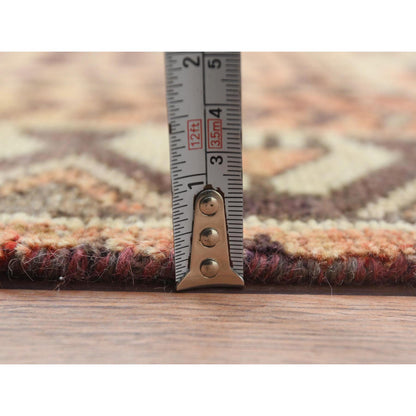 Overdyed & Vintage Worn Wool Hand Knotted Rug Brown Brown 4.9X7.4 -O061905
