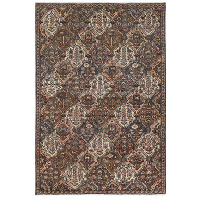 Overdyed & Vintage Worn Wool Hand Knotted Rug Brown Brown 5.7X8.5 -O061907